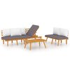 vidaXL Garden Lounge Set Dark grey, White