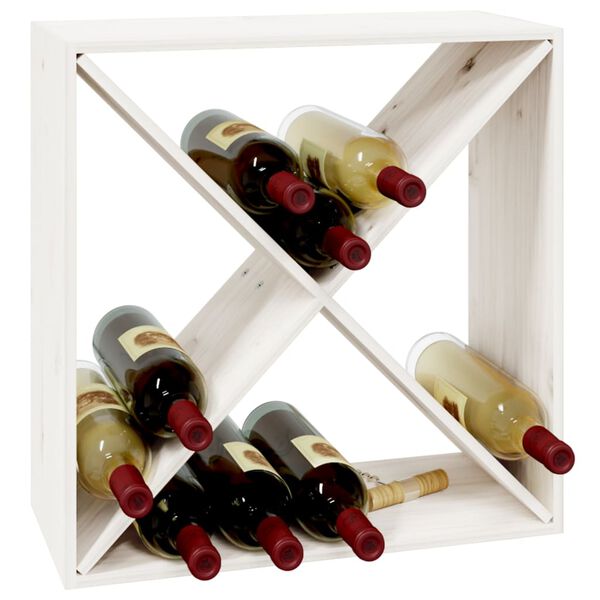 vidaXL Wine Cabinet White 24.4x9.8x24.4" Solid Wood Pine