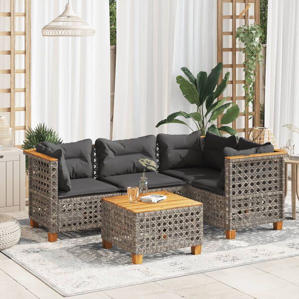 vidaXL Garden Sofa Set Grey