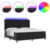 vidaXL Box Spring Bed with Headboard Black 78.74 x 78.74 in Velvet
