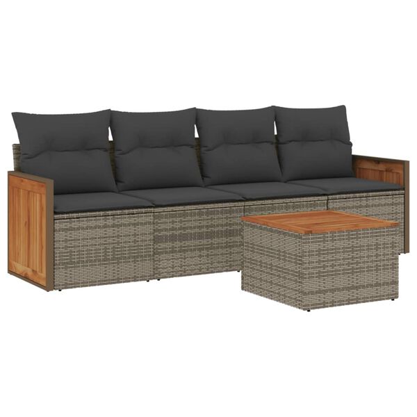 vidaXL Garden Sofa Set Grey, Dark grey