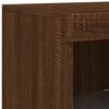 vidaXL Sideboard Set of 3 Brown oak Engineered wood, glass Medium