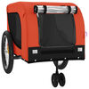 vidaXL Pet Bike Trailer Orange and Black Oxford Fabric, Iron, PVC Small