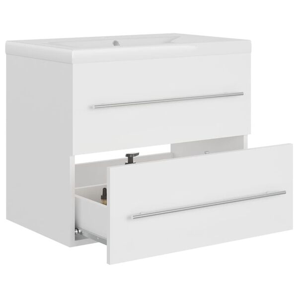 vidaXL Sink Cabinet With Basin White Engineered wood Compact Storage