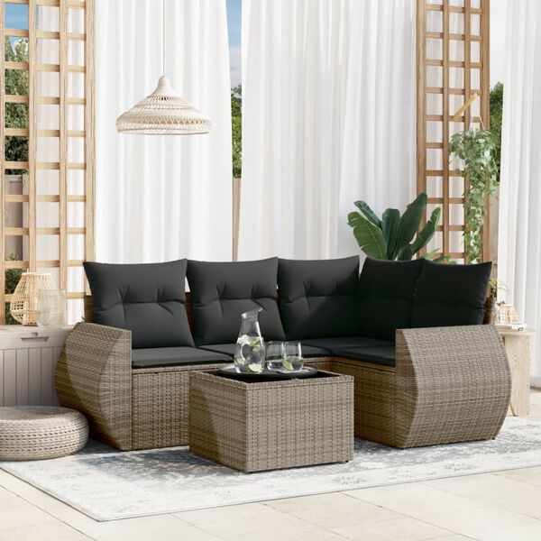 vidaXL Garden Sofa Set Gray