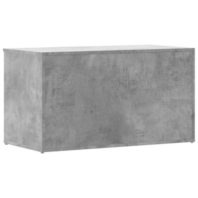 Side view of large concrete grey storage cabinet