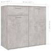 vidaXL Sideboard Concrete grey Engineered wood Medium Sideboard