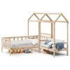 vidaXL Day Bed And Bench Set Natural Solid pine wood Twin
