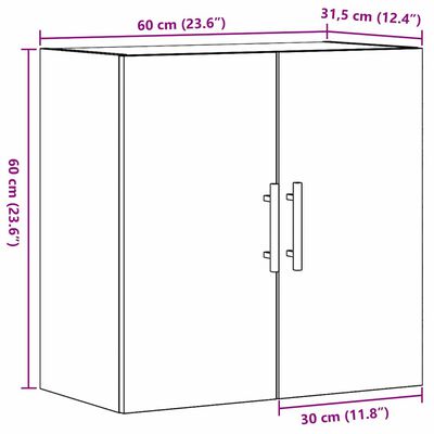 Dimension diagram of a corner cabinet showing measurements in cm for width, height, and door width.