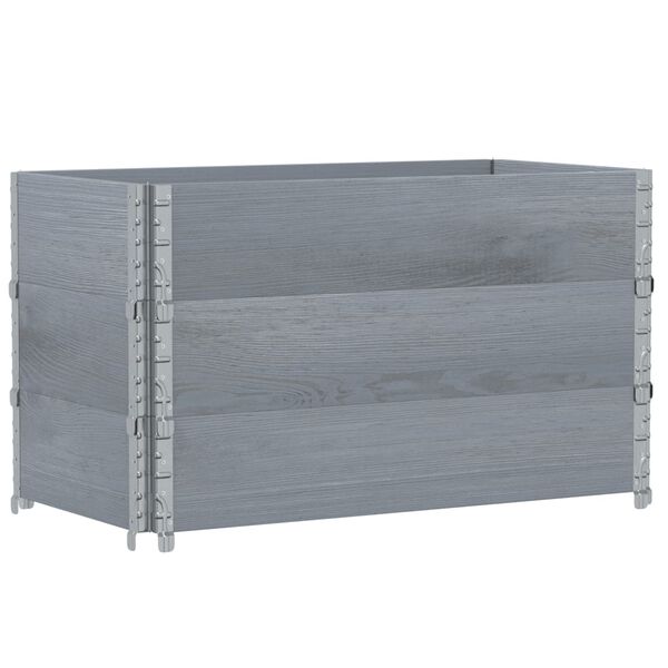 vidaXL Garden Planter Grey Solid pine wood 39.4 x 19.7 in Stackable