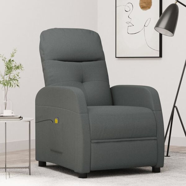 vidaXL Massage Chair Dark Grey Polyester Large Massage Chair