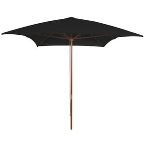 vidaXL Garden Umbrella Black Polyester cover, Bamboo pole, Hardwood ribs