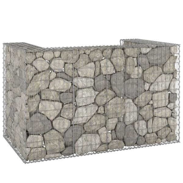 vidaXL Gabion Wall for Garbage Bins Galvanized Steel 70.9"x39.4"x43.3"