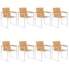 vidaXL Patio Chairs 8 pcs with Cuhsions Solid Teak Wood (4x46515+2x314052)
