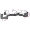 vidaXL Garden Lounge Set Grey Powder-coated steel, PE rattan, Polyester