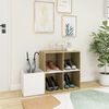 vidaXL Hall Shoe Cabinet White and Sonoma Oak Engineered wood Medium