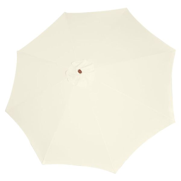 vidaXL Garden Parasol Sand White Polyester, Hardwood Large