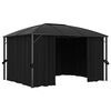 vidaXL Gazebo with Curtains 157.5"x118.1"x104.3" Anthracite