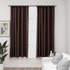vidaXL Linen-Look Blackout Curtains with Hooks 2 pcs Taupe 55.1x68.9"