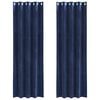 vidaXL Curtains with Curtains 2 pcs Dark blue 55.12 x 88.58 in Velvet