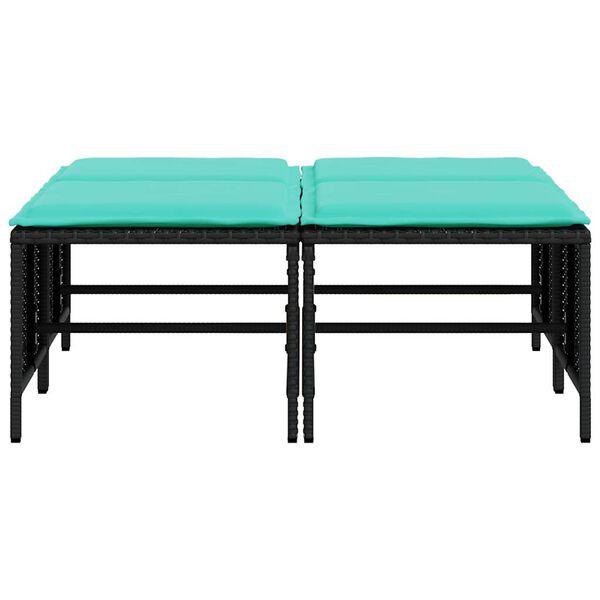 vidaXL Patio Stool Black, Turquoise