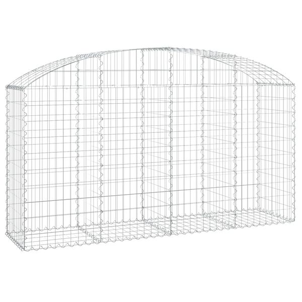 vidaXL Gabion Basket Silver Galvanized Iron 78.7 x 19.7 x 47.2 in