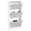 vidaXL Shoe Cabinet White Engineered Wood Slim Shoe Cabinet