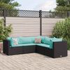 vidaXL Patio Lounge Set Black, Water Blue
