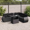 vidaXL Garden Sofa Set Black PE rattan Adjustable Armrests