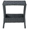 vidaXL Garden Table Dark Grey PE Rattan, Powder-Coated Steel, PP board