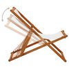 vidaXL Beach Chair Cream White Solid Eucalyptus Wood Medium Foldable