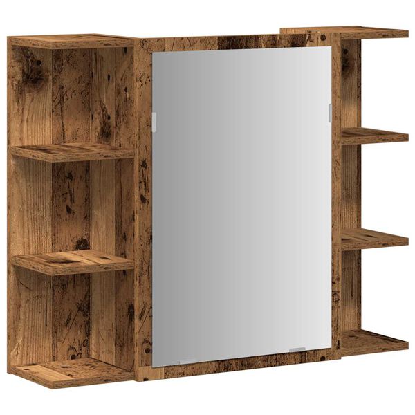 vidaXL Mirror Cabinet Old wood Engineered wood, acrylic