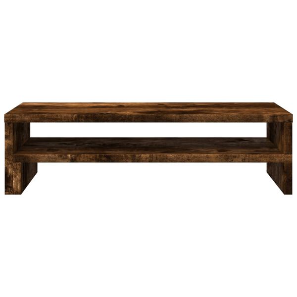 vidaXL Monitor Stand Smoked Oak 21.3x8.7x5.9" Engineered Wood