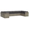 vidaXL Garden Lounge Set Grey PE Rattan, Powder-Coated Steel, Polyester, PVC