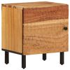 vidaXL Bedside Cabinet Natural Solid Acacia wood, Iron, Engineered wood