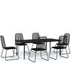 vidaXL Garden Dining Set Black