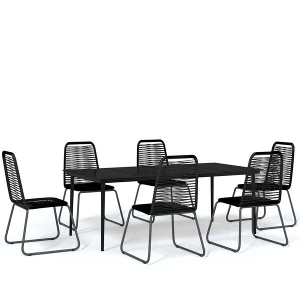 vidaXL Garden Dining Set Black