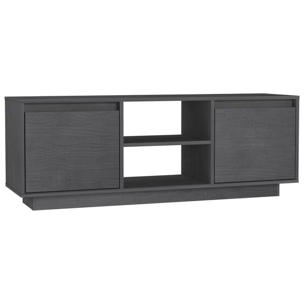 vidaXL TV Cabinet Grey Solid pine wood Best for medium-sized TVs
