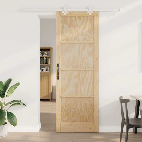 vidaXL Sliding Door Brown 32.68 x 91.34 in Solid Pine Wood