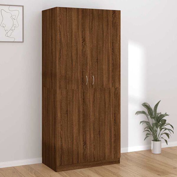 vidaXL Wardrobe Brown Oak Engineered Wood 35.4x19.7x78.7in Wardrobe