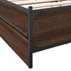 vidaXL Bed Frame Brown Oak Engineered wood, Steel King Size Bed Frame