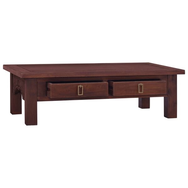 vidaXL Coffee Table Classical Brown Solid Mahogany Wood Small Storage