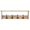 vidaXL Coat Rack Natural wood, Black Solid mango wood, Iron Large
