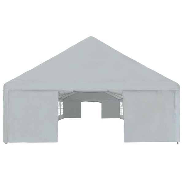 vidaXL Party Tent Grey Polyethylene, powder-coated steel Large