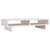 vidaXL Monitor Stand White 23.6x10.6x5.5" Solid Wood Pine