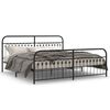 vidaXL Bed Frame Black Steel 79 x 79 in Bed Frame Rectangle