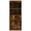 vidaXL Sideboard Smoked Oak Engineered wood, Glass 16.1 x 14.6 x 39.4 in