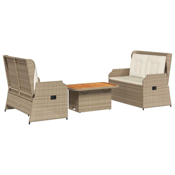 vidaXL Patio Lounge Set Beige, Brown, Cream White