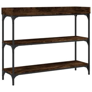 vidaXL Console Table Smoked Oak Engineered wood, Metal