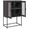 vidaXL Highboard Black Cold-rolled Steel Tall Highboard Rectangular